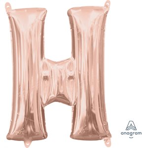 lettre H mylar de 16 pouces en rose gold