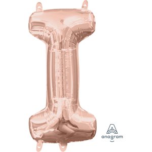 lettre I mylar de 16 pouces en rose gold