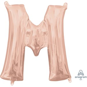 lettre M mylar de 16 pouces en rose gold
