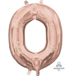 lettre O mylar de 16 pouces en rose gold