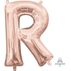 lettre R mylar de 16 pouces en rose gold