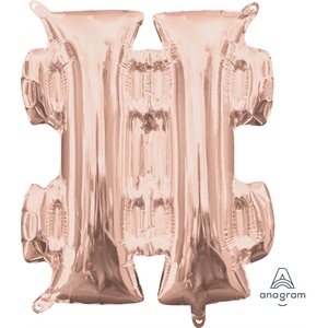 lettre # mylar de 16 pouces en rose gold