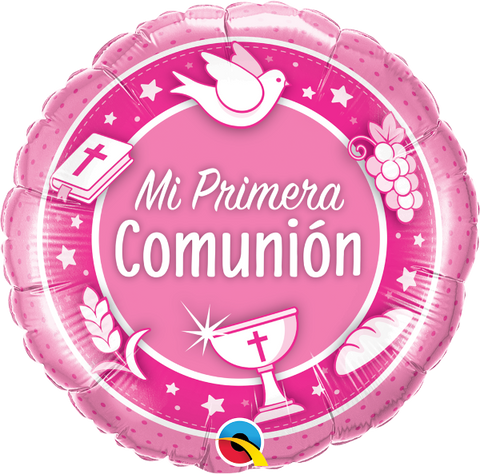 Ballon mylar-Mi primera comunion rose