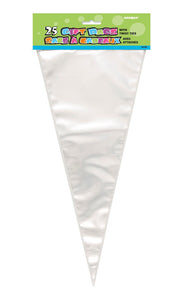  sac transparents en forme de cône avec attache métallique