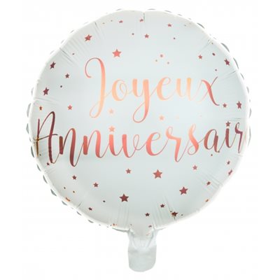 Ballon mylar-Joyeux anniversaire rose gold