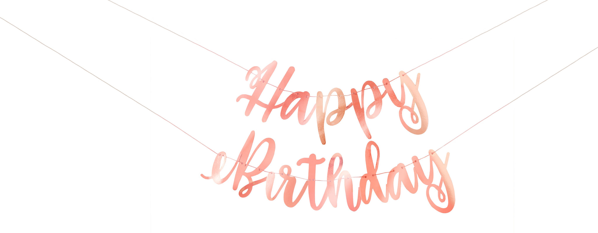 Guirlande Happy Birthday à lettres attachées rose gold