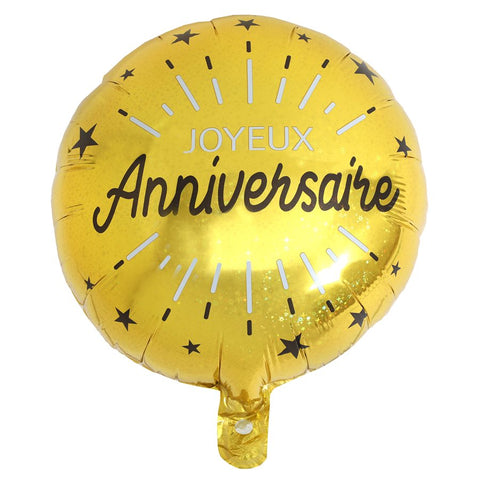 Ballon mylar-Joyeux anniversaire- or