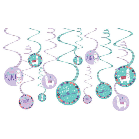 spirales avec images de llama couleurs lilac et bleu marine