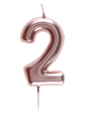 Chandelle en forme de chiffre rose gold 0 à 9