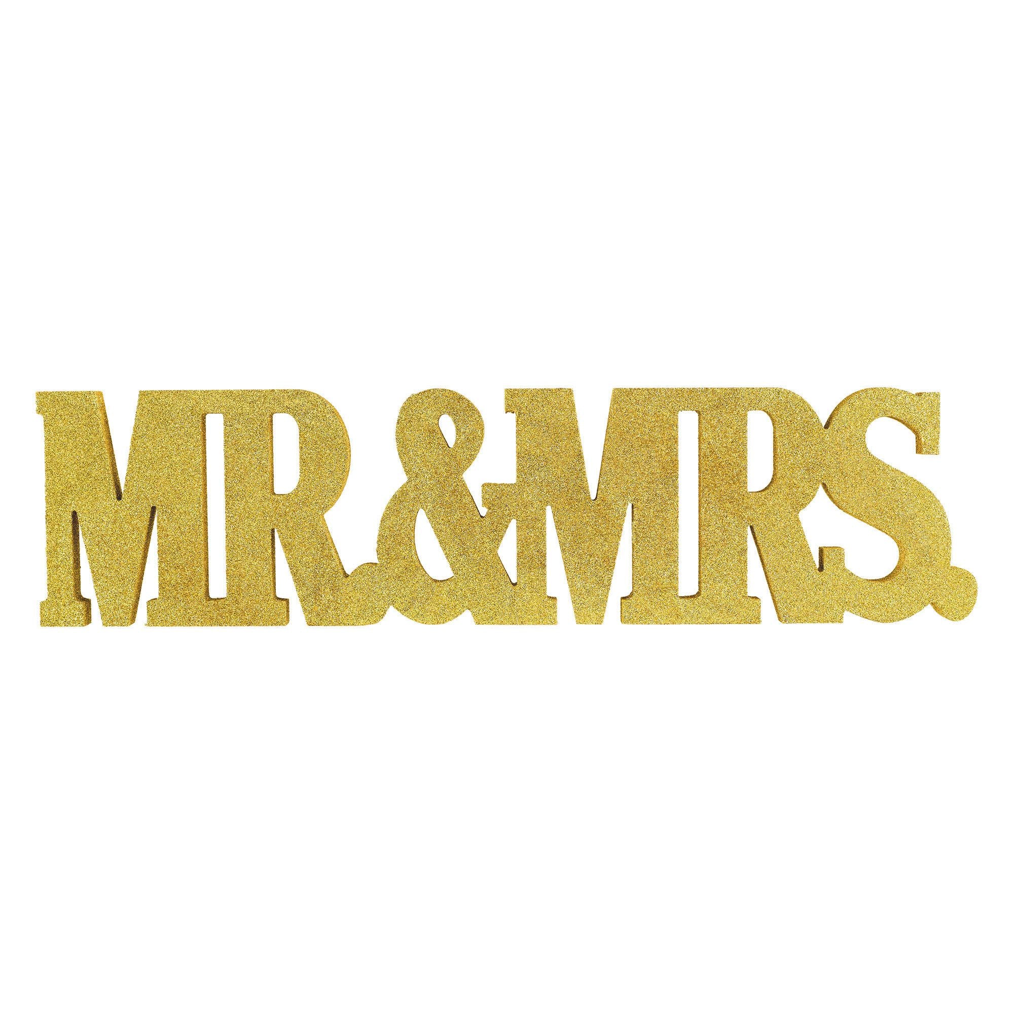 Décoration de noces Mr & Mrs dorée