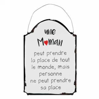 Plaque en métal à suspendre-Une Maman...