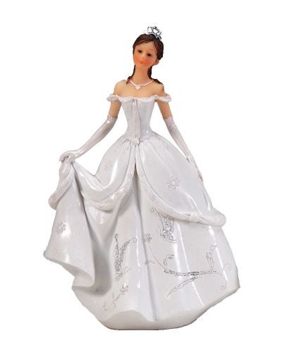 Figurine poupée robe blanche