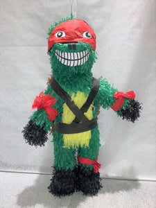Piñata en forme de tortue ninja vert et rouge