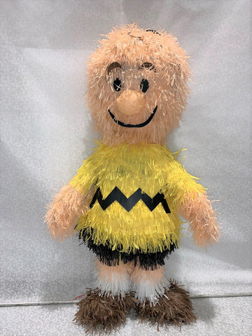 Piñata en forme de personnage charlie brown jaune et brun