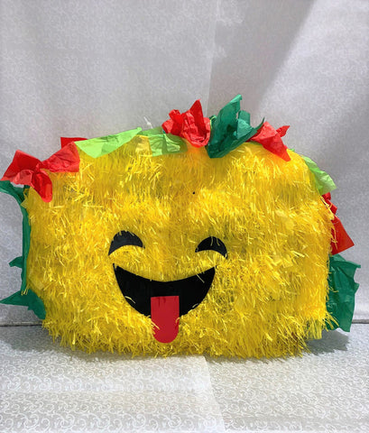 Piñata en forme de tacos jaune,vert et rouge