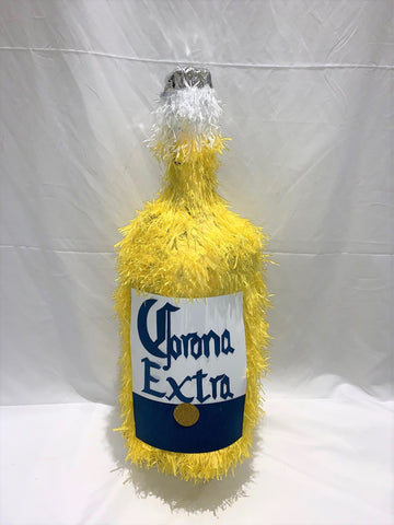 Piñata en forme de bouteille de bière corona jaune et bleu