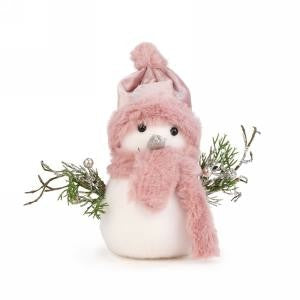 Bonhomme de neige foulard rose