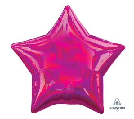 Ballon mylar-Étoile rose foncé irisé