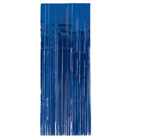 Rideau à franges bleu foncé métallique