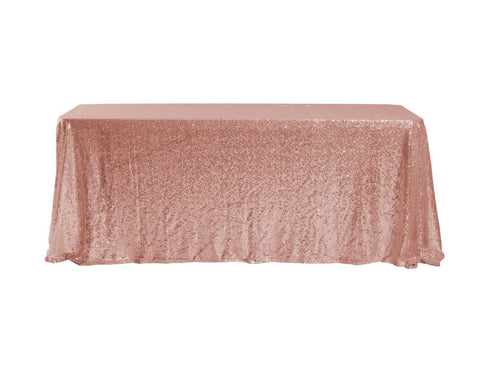 Nappe rectangulaire en tissu paillette couleur blush