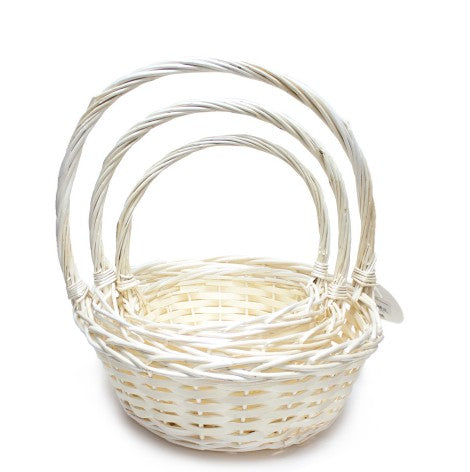 Panier osier blanc de décoration